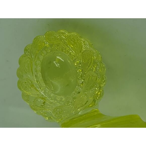 Antique Greentown Indiana Tumbler Dewey Vaseline Glass Small Butter w/ Lid MINT - Picture 7 of 9